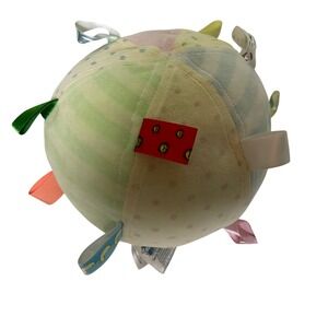 Taggies Toss the Taggies Plush Sensory Chime Ball Pastel Multi-Color 8 Inch